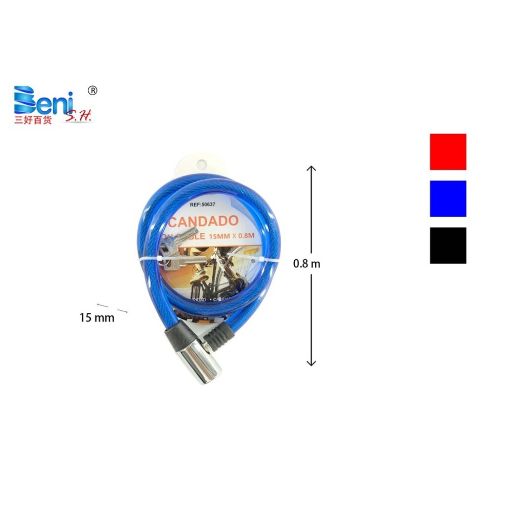 Candadocon cable 15mmx80cm