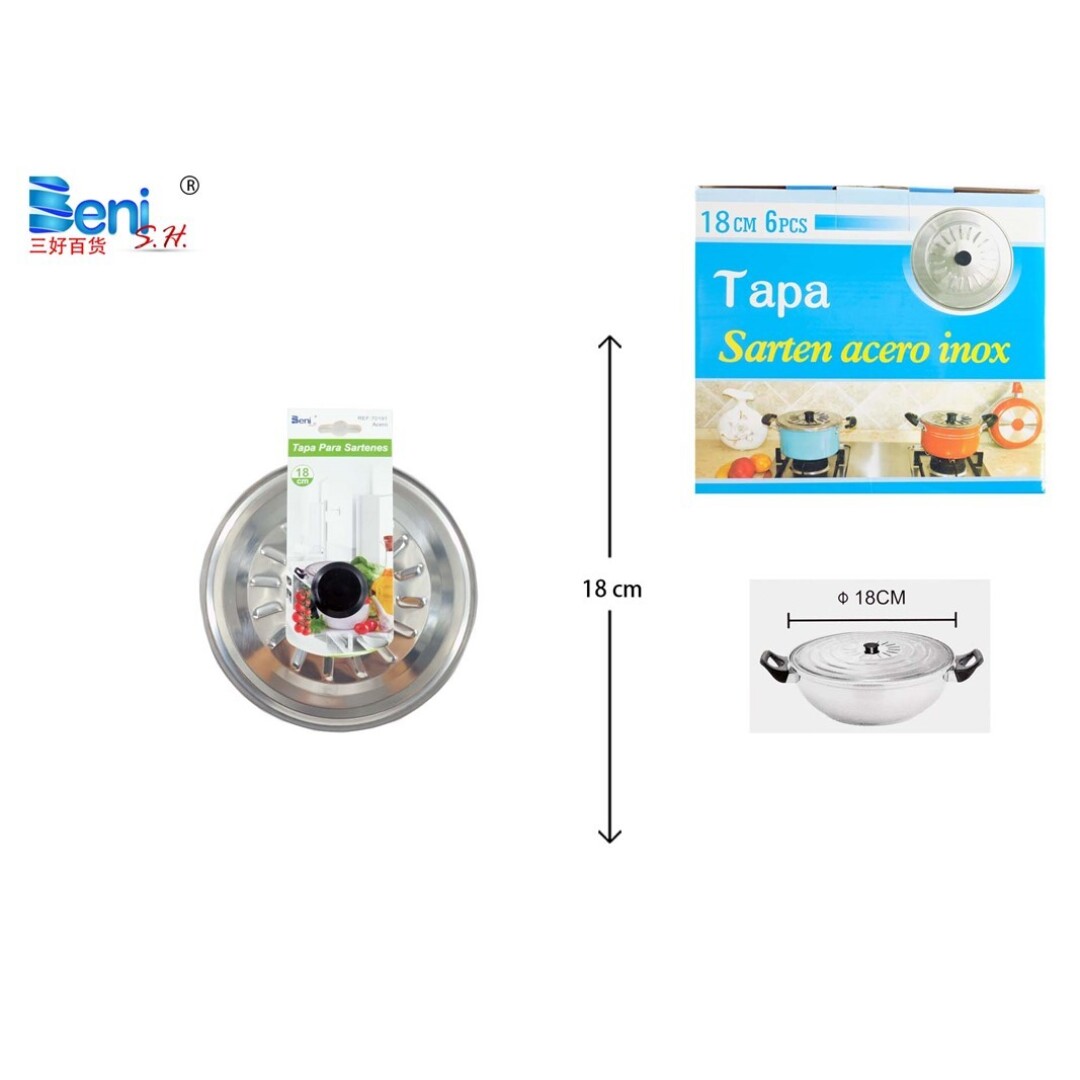 Tapa sarten aluminio inoxid 18cm