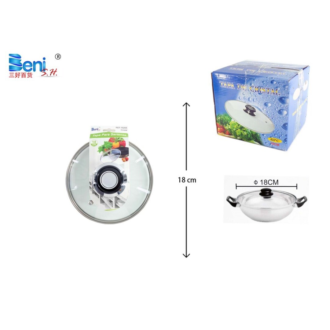 Tapa sarten cristal 18cm