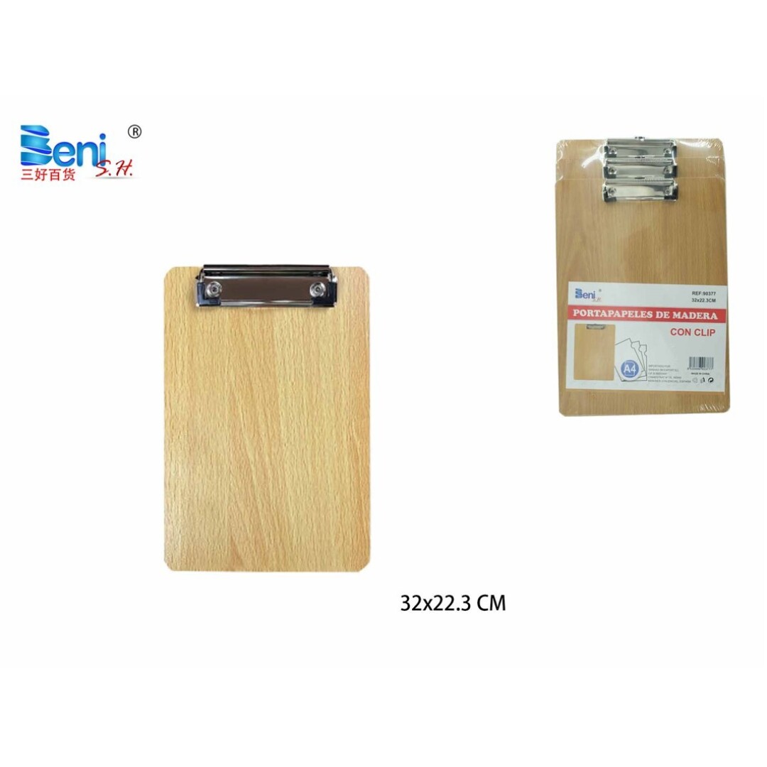Pinza madera a4 carpeta