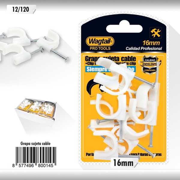 Grapa sujeta cables 16mm