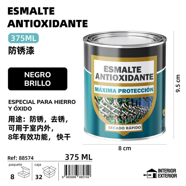 Antioxidante negro brillo
