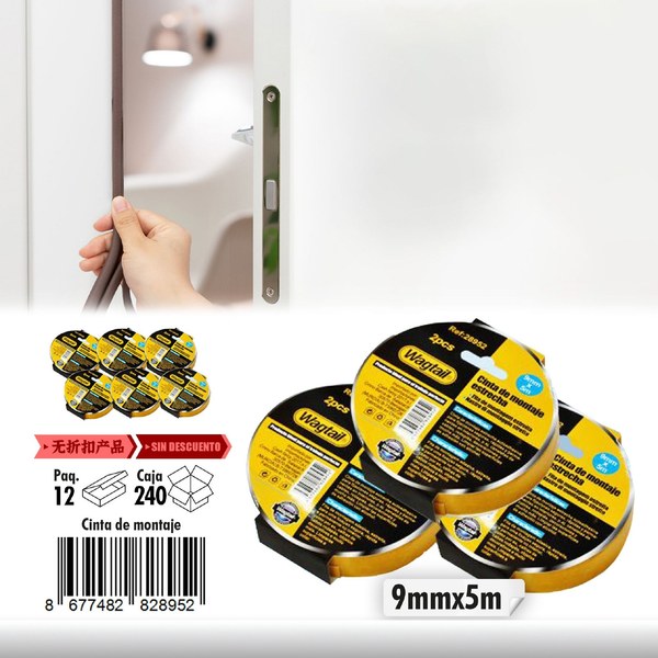 Cinta de montaje 0.9cm*5m 2pcs