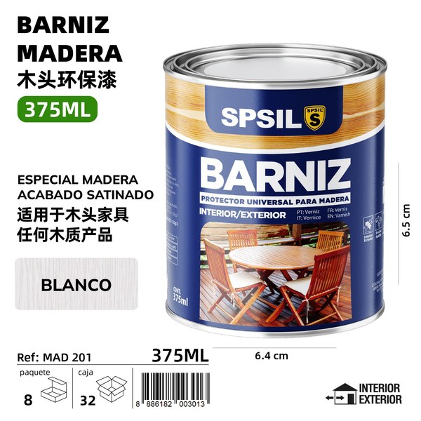 Pintura madera blanco 375ml